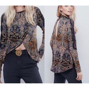 Free People Nouveau Front Crossover Lace Pullover Blouse Boho Multicolor XS